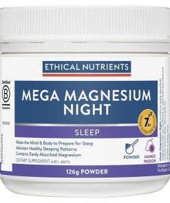 Ethical Nutrients Mega Magnesium Night 126g Powder chính hãng Úc