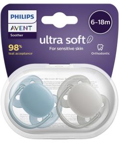 Avent Ultra Soft Soother Neutral 6 - 18 Months 2 Pack chính hãng Úc