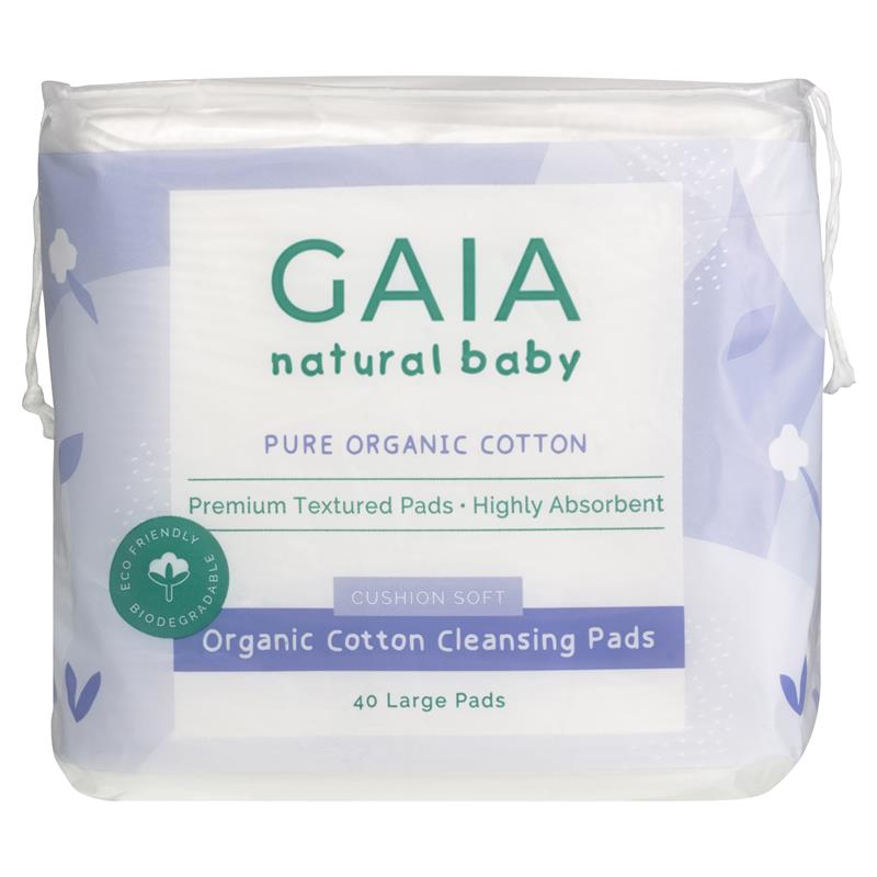 Gaia Natural Baby Organic Cotton Cleansing Pads 40 Pack chính hãng Úc