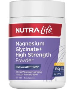 Nutra-Life Magnesium Glycinate + High Strength 180g Powder Citrus chính hãng Úc