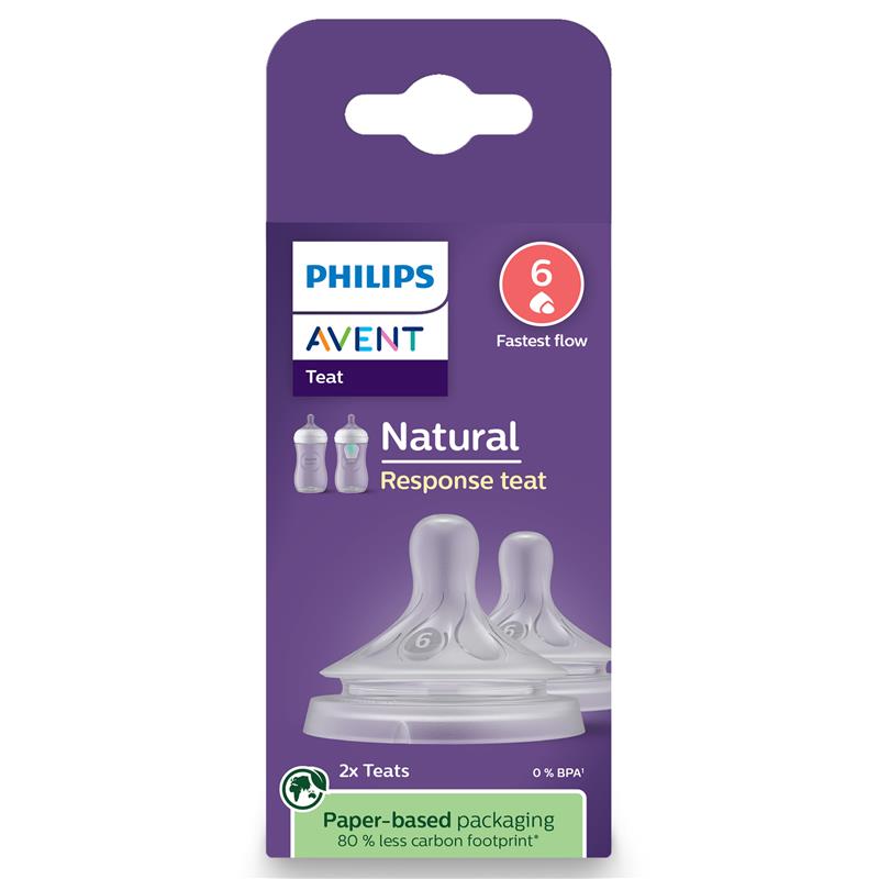 Avent Natural Response Teats 9 month+ Flow 6 2 Pack chính hãng Úc