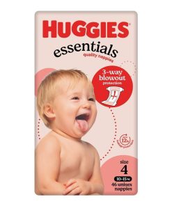 Huggies Essentials Size 4 10-15kg 46 Nappies chính hãng Úc