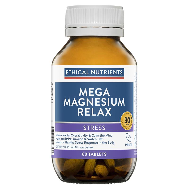 Ethical Nutrients Mega Magnesium Relax 60 Tablets chính hãng Úc