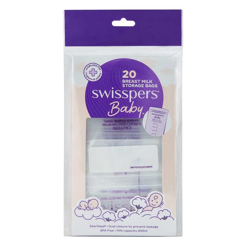 Swisspers Breast Milk Storage 20Bag chính hãng Úc