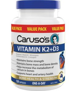 Carusos Vitamin K2 + D3 120 Capsules Exclusive Size chính hãng Úc