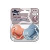 Tommee Tippee Natural Latex Cherry Soothers, Symmetrical Design, BPA-Free, 6-18m, Pink and Blue, Pack of 2 Dummies chính hãng Úc