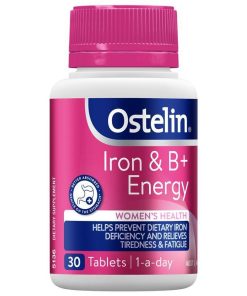 Ostelin Iron & B+ Energy 30 Tablets chính hãng Úc