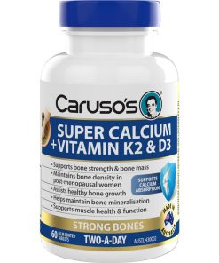 Carusos Super Calcium + Vitamin K2 & D3 60 Tablets chính hãng Úc