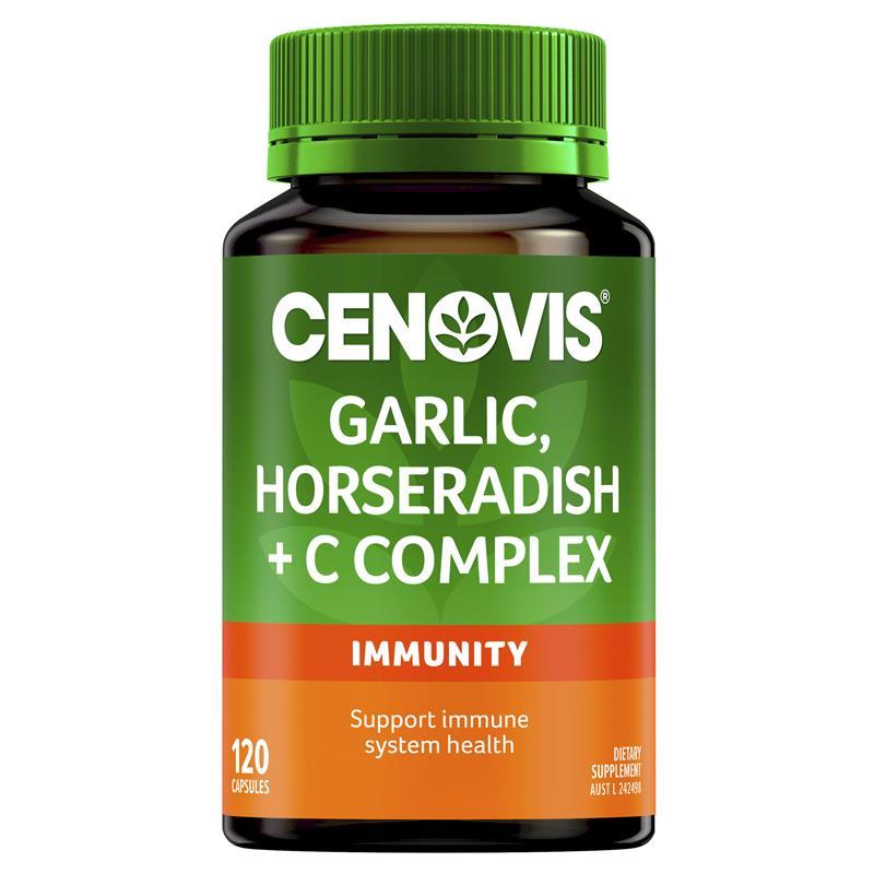 Cenovis Garlic, Horseradish + C Complex 120 Capsules chính hãng Úc