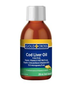 Cod Liver Oil 200ml Gold Cross chính hãng Úc