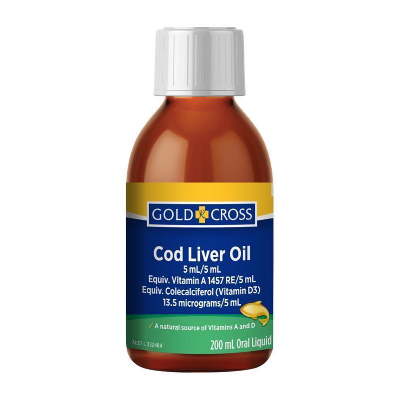 Cod Liver Oil 200ml Gold Cross chính hãng Úc