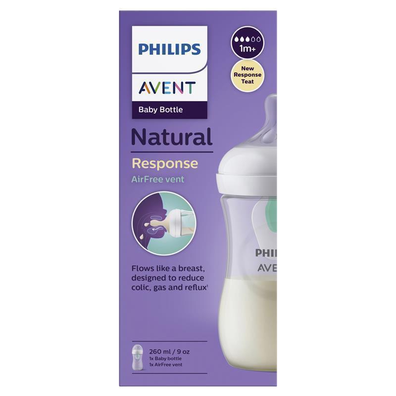 Avent Natural Response Feeding Bottle with AirFree Vent 260ml chính hãng Úc