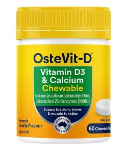 OsteVit-D Vitamin D3 & Calcium Chewable 60 Tablets chính hãng Úc
