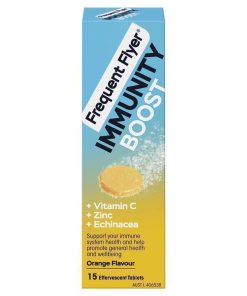 Frequent Flyer Immunity Boost Orange 15 Effervescent Tablets chính hãng Úc
