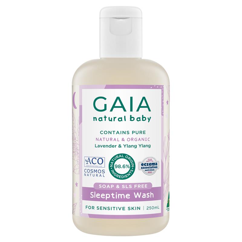 Gaia Natural Baby Sleeptime Bath Wash 250ml chính hãng Úc