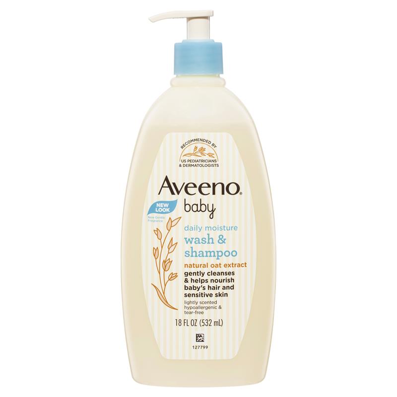 Aveeno Baby Daily Moisture Lightly Scented Wash & Shampoo 532mL chính hãng Úc