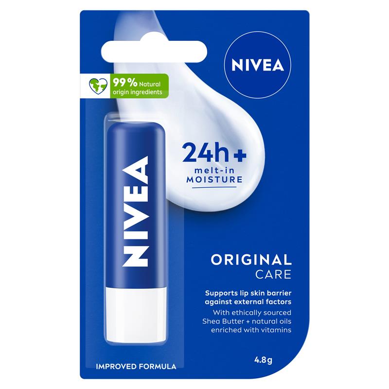 NIVEA Original Care Moisturising Lip Balm 4.8g chính hãng Úc