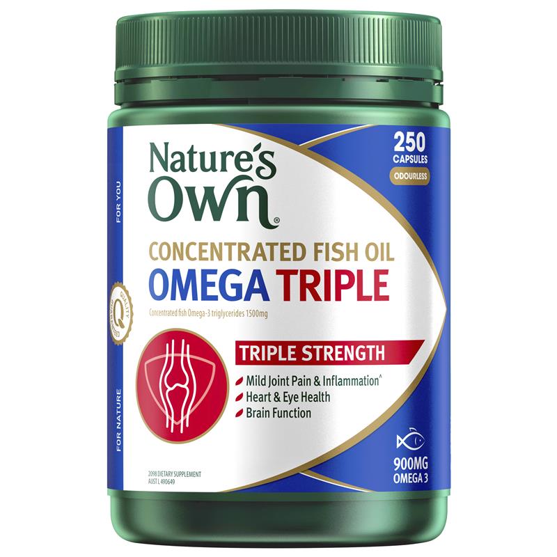 Nature's Own Concentrated Fish Oil Omega Triple 250 Capsules Exclusive chính hãng Úc