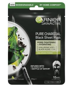 Garnier Pure Charcoal Hyaluronic Acid + Black Algae Sheet Mask chính hãng Úc