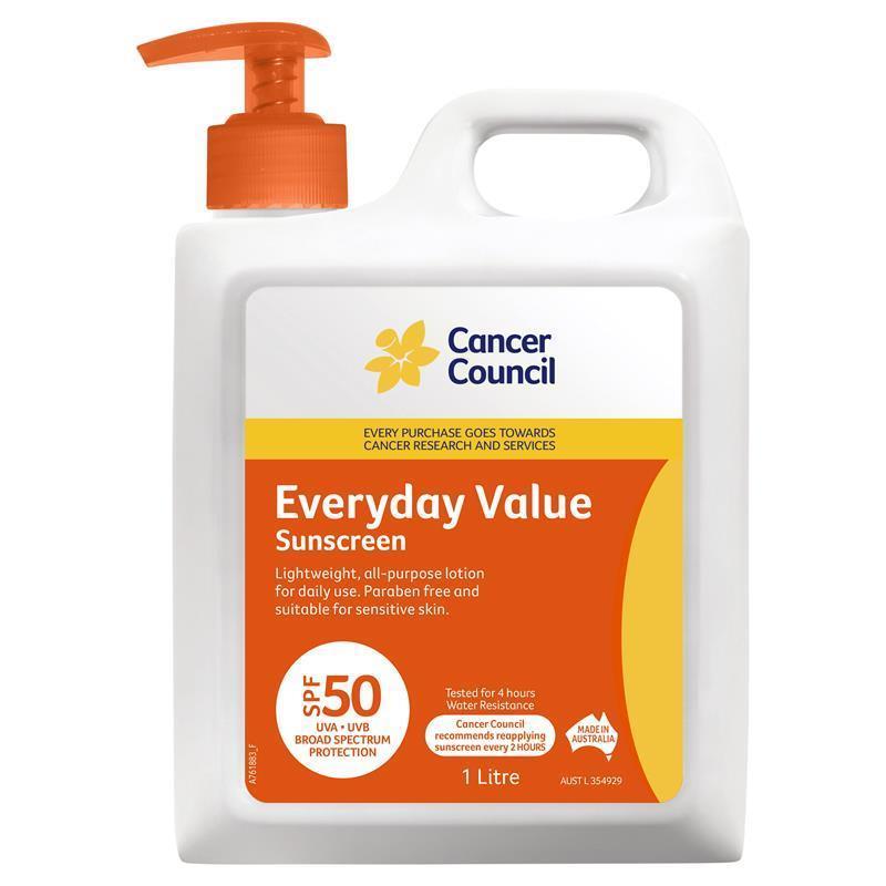 Cancer Council SPF 50+ Everyday Value 1 Litre chính hãng Úc
