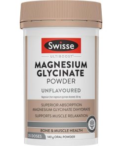 Swisse Ultiboost Magnesium Glycinate Unflavoured Powder 140g chính hãng Úc