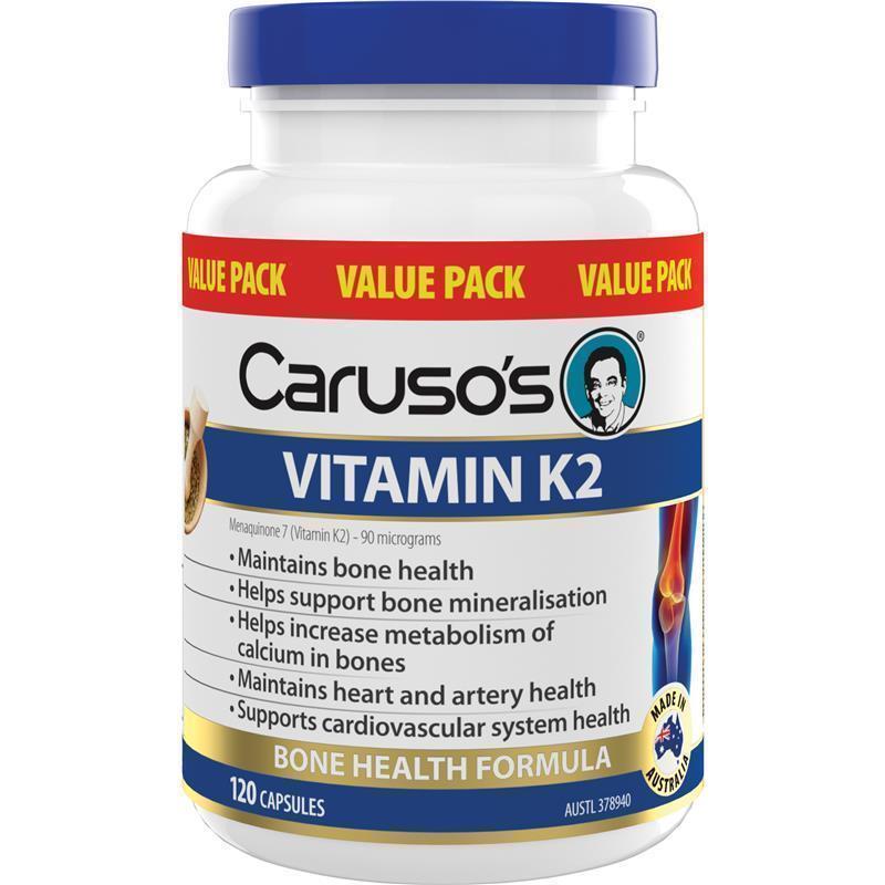 Carusos Vitamin K2 120 Capsules Exclusive Size chính hãng Úc