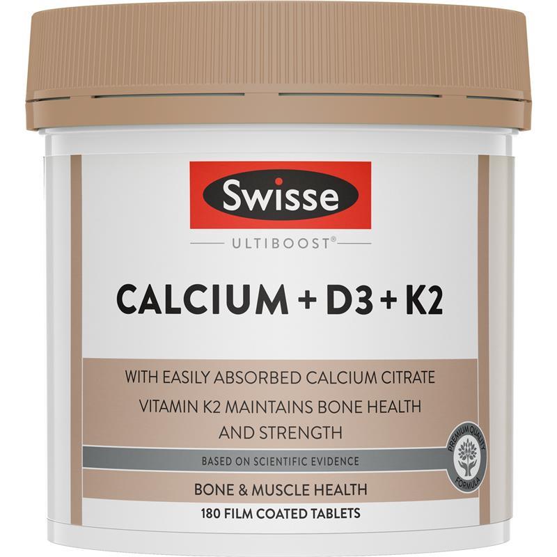 Swisse Ultiboost Calcium+D3+K2 180 Tablets Exclusive chính hãng Úc