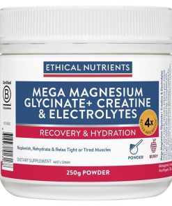 Ethical Nutrients Mega Magnesium Glycinate+ Creatine & Electrolytes 250g chính hãng Úc