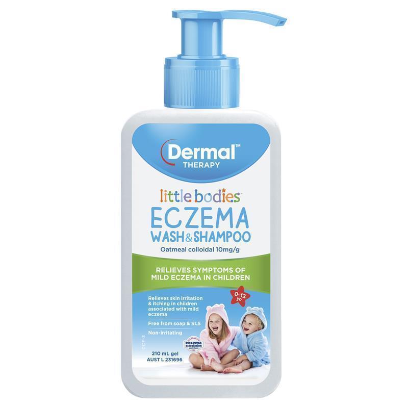 Dermal Therapy Little Bodies Eczema Wash & Shampoo Bottle with Pump 210ml chính hãng Úc