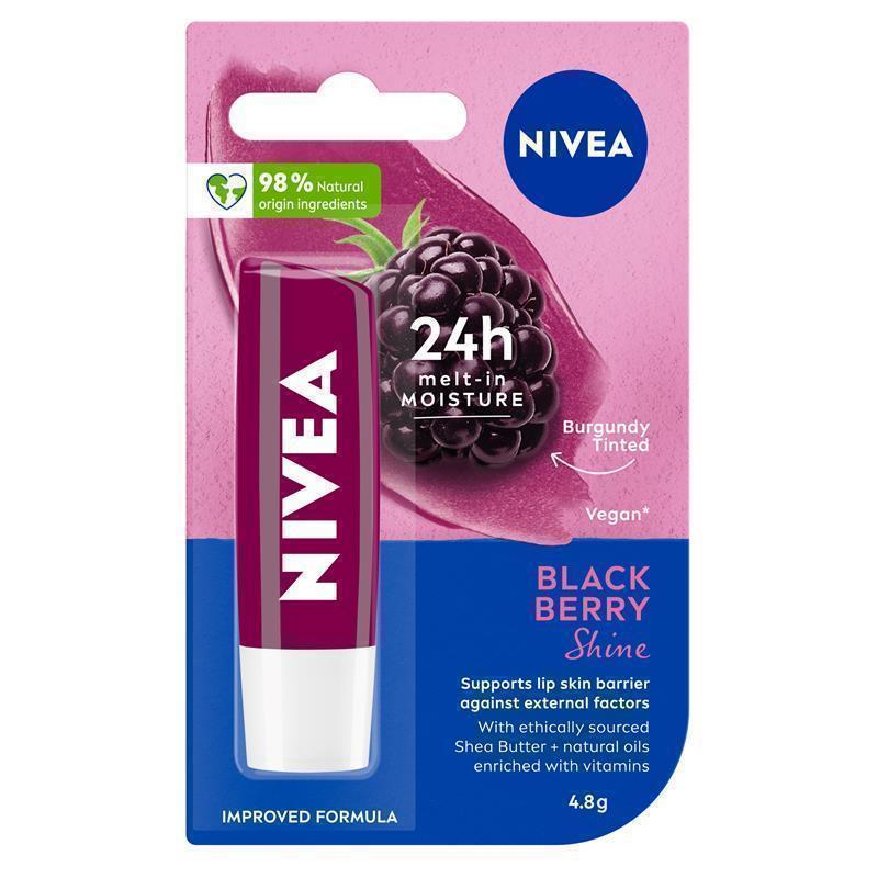 NIVEA Lip Blackberry Shine Lip Balm 4.8g chính hãng Úc