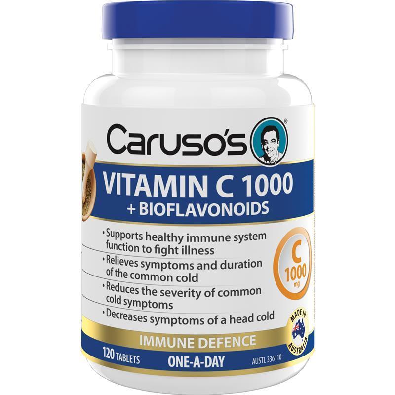 Carusos Vitamin C 1000 + Bioflavanoids 120 Tablets chính hãng Úc