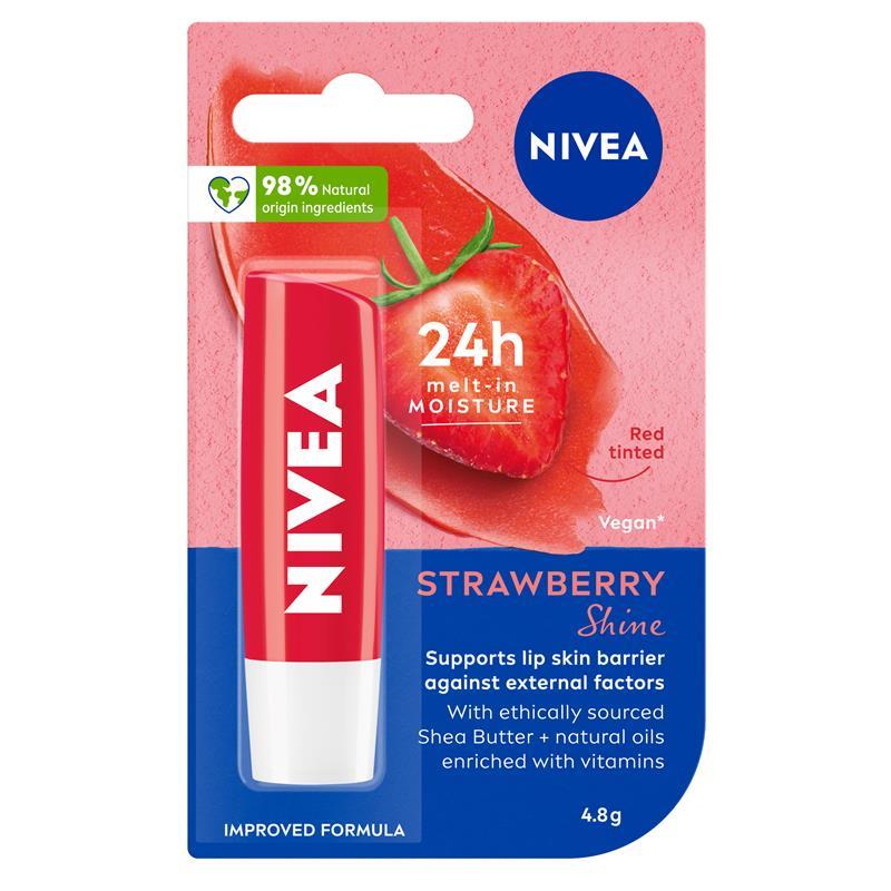 NIVEA Strawberry Shine Limited Edition Lip Balm 4.8g chính hãng Úc