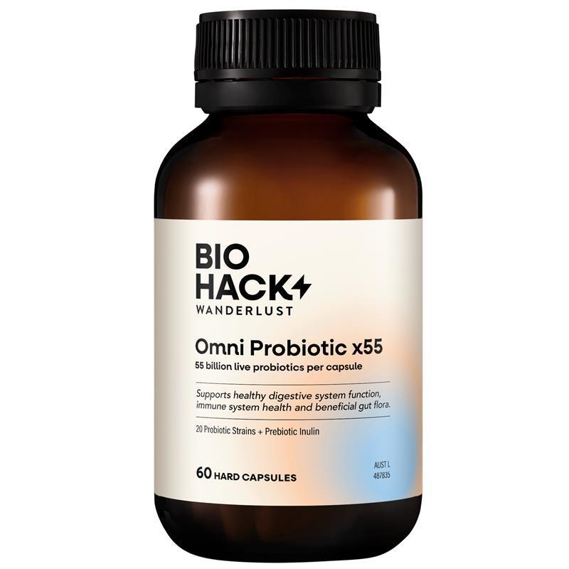BioHack Wanderlust Omni Probiotic x55 60 Capsules chính hãng Úc