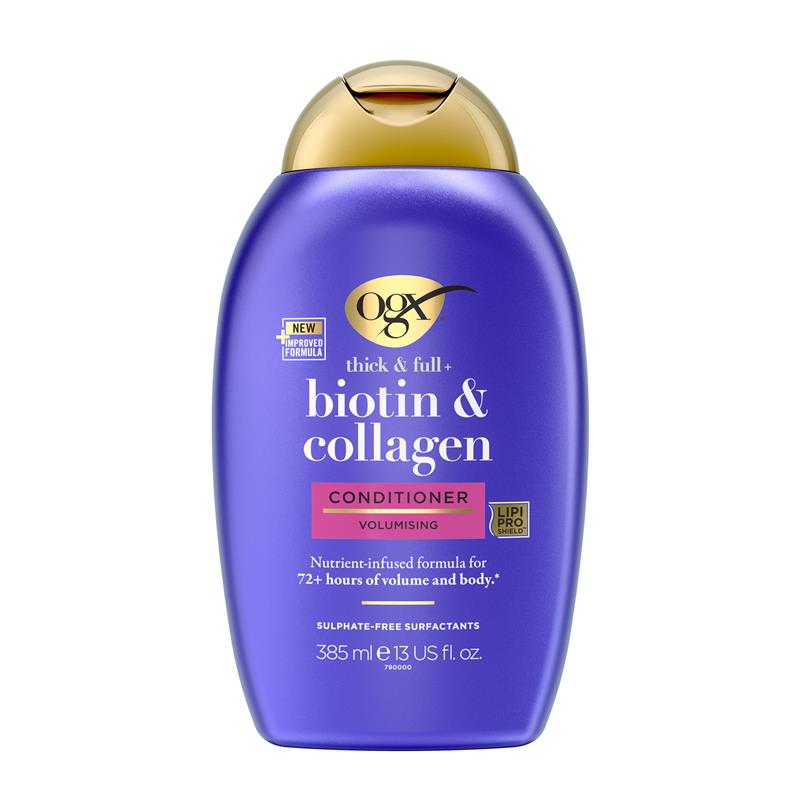 Ogx Thick & Full + Volumising Biotin & Collagen Conditioner For Fine Hair 385mL chính hãng Úc