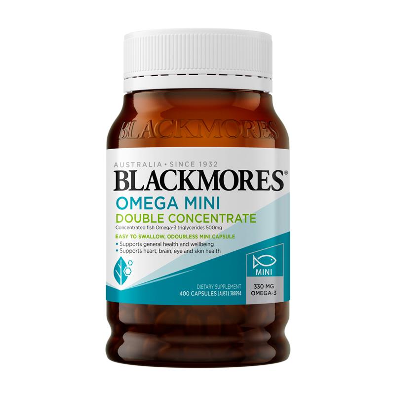 Blackmores Omega Mini Double Concentrate 400 Capsules chính hãng Úc