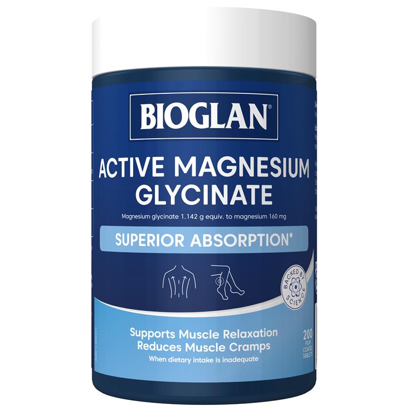 Bioglan Active Magnesium Glycinate 200 Tablets chính hãng Úc