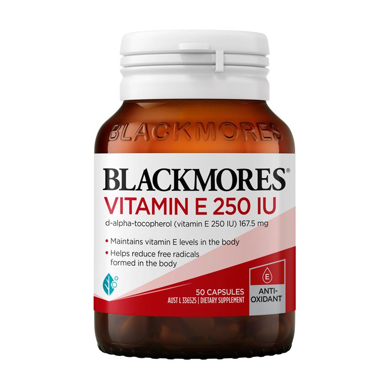 Blackmores Vitamin E 250IU 50 Capsules chính hãng Úc
