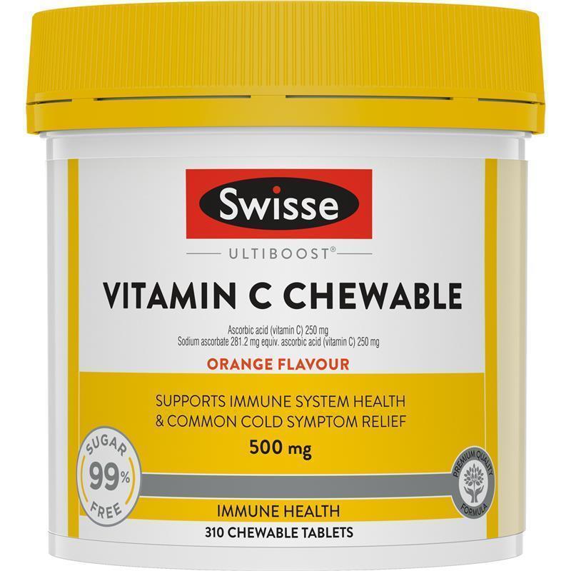 Swisse Vitamin C 500mg 310 Chewable Tablets chính hãng Úc