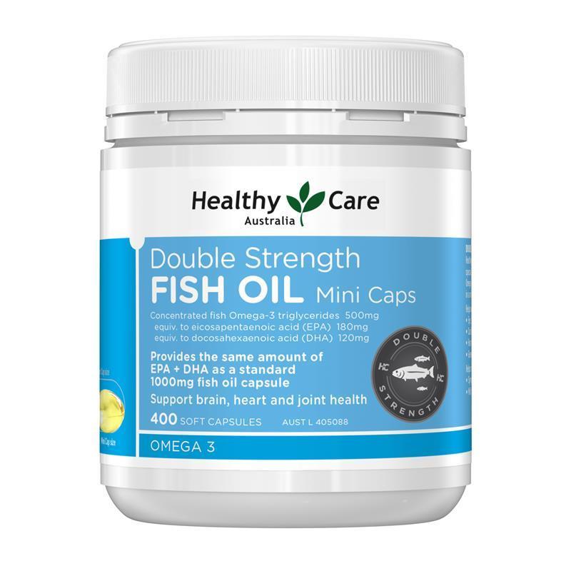 Healthy Care Double Strength Fish Oil Mini 400 Capsules chính hãng Úc