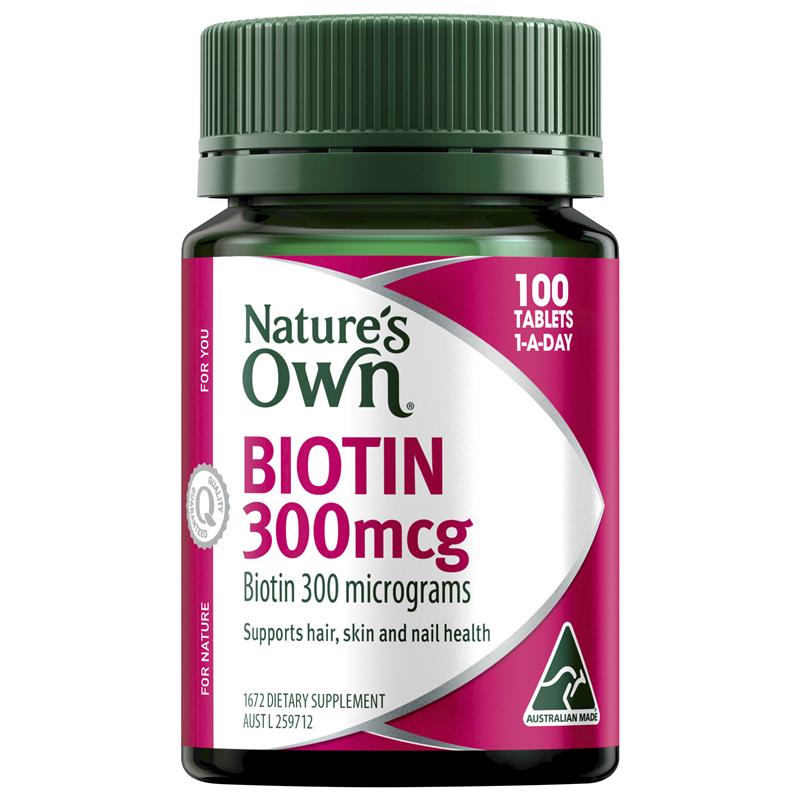 Nature's Own Biotin 300mcg 100 Tablets chính hãng Úc