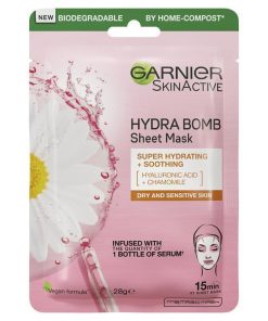 Garnier Hydra Bomb Hyaluronic Acid + Chamomile Sheet Mask chính hãng Úc