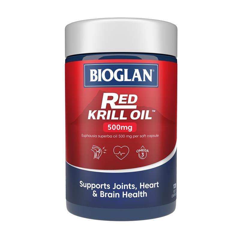 Bioglan Red Krill Oil 500mg 120 Soft Capsules chính hãng Úc