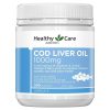 Healthy Care Cod Liver Oil 1000mg 200 Softgel Capsules chính hãng Úc