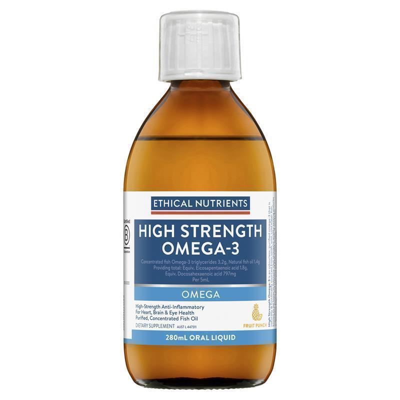 Ethical Nutrients High Strength Omega-3 Fruit Punch 280mL Liquid chính hãng Úc