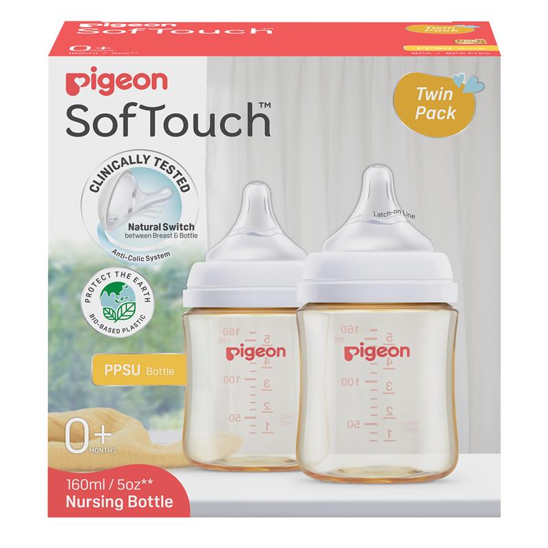 Pigeon SofTouch Bottle PPSU 160ml Twin Pack chính hãng Úc