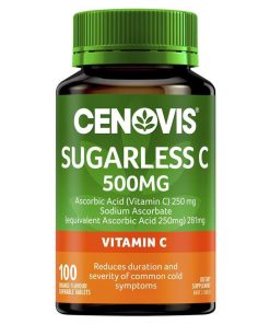 Cenovis Sugarless C 500mg 100 Orange Flavour Chewable Tablets chính hãng Úc