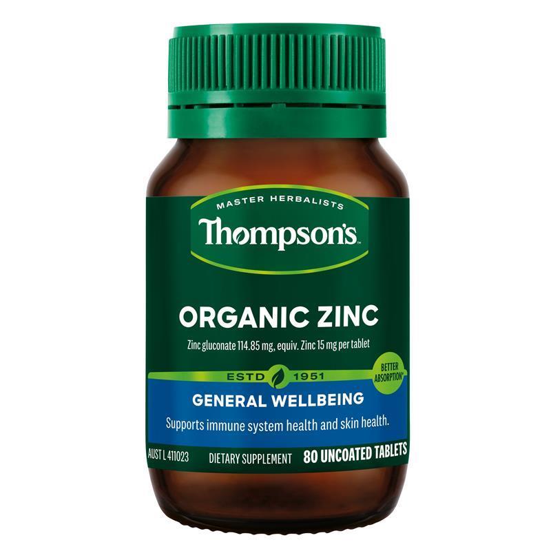 Thompson's Organic Zinc 80 Tablets chính hãng Úc