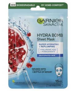 Garnier Hydra Bomb Hyaluronic Acid + Pomegranate Sheet Mask chính hãng Úc