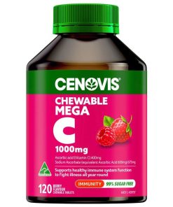 Cenovis Chewable Mega Vitamin C 1000mg Berry 120 Tablets Exclusive Size chính hãng Úc