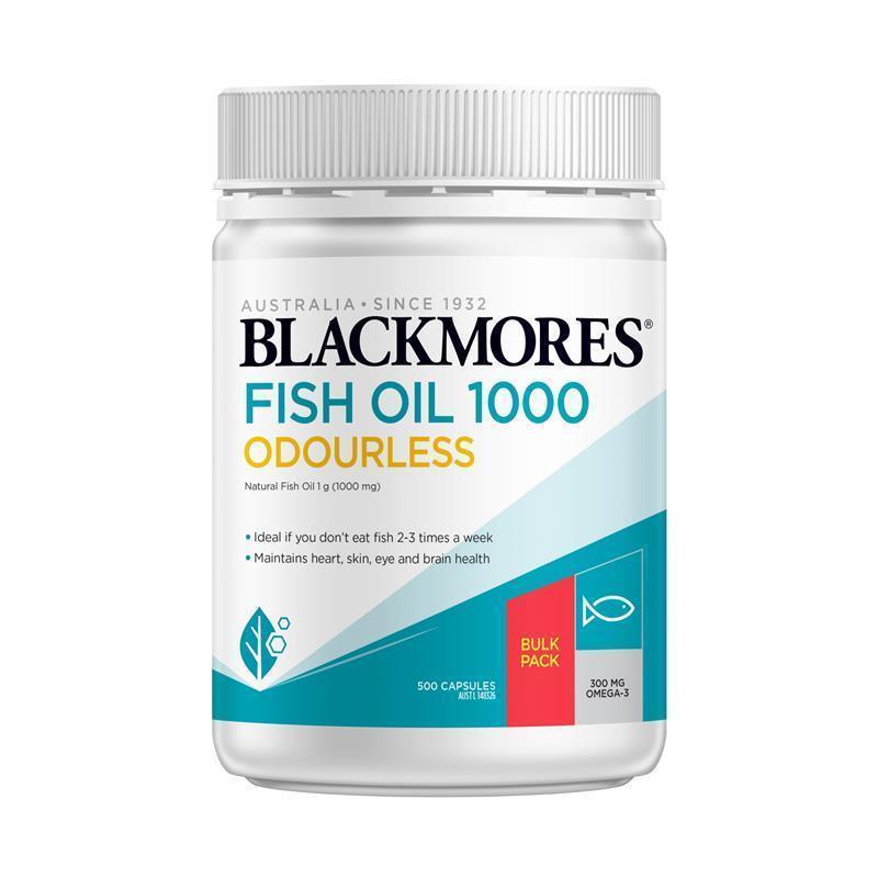 Blackmores Odourless Fish Oil 1000mg 500 Capsules Exclusive Size chính hãng Úc